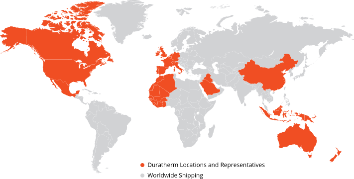 Map showing Duratherm Heat Transfer Fluids worldwide locations